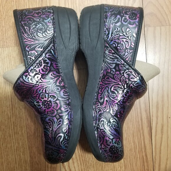 Dansko Women's XP 2.0 Purple Floral Embossed Clogs EU 41 US 10.5-11 - Picture 9 of 12